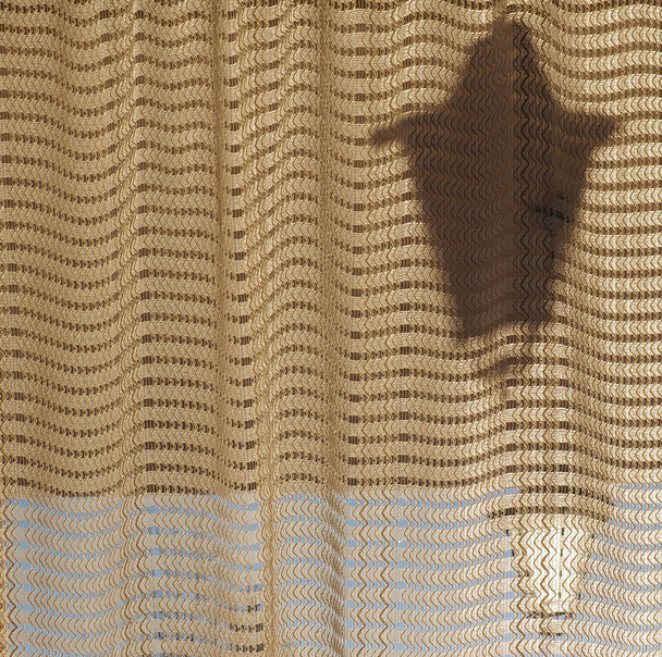 window curtain textile background with lamp shadow with copy space - Fotografie, Obrázek