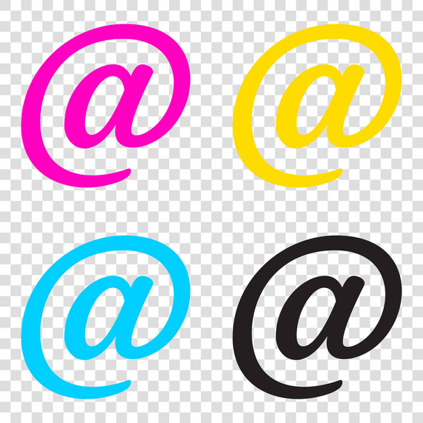 E-mail jel illusztráció. CMYK ikonok-ra átlátszó háttér. CY - Vektor, kép