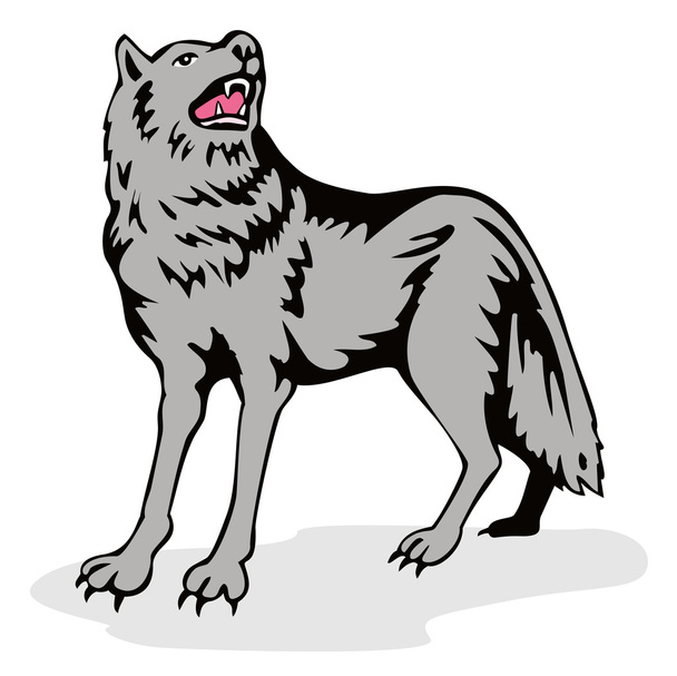 Wolf wilder Hund heult - Vektor, Bild