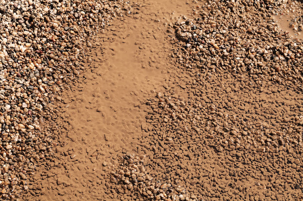 hiekka rakentamisessa luonnossa, huomaa matala syvyys kentän
 - Valokuva, kuva