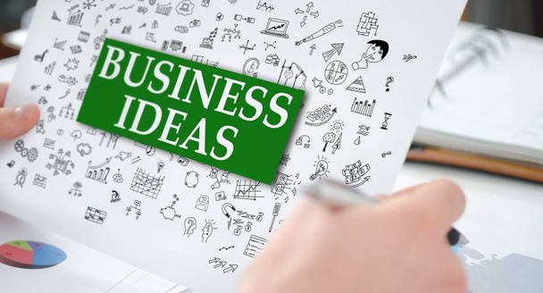 Concepto de ideas de negocio en un documento
 - Foto, imagen