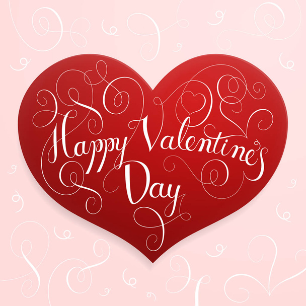 Happy Valentines Day Lettering - Vetor, Imagem
