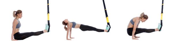 TRX supine plank with pull through - Photo, Image