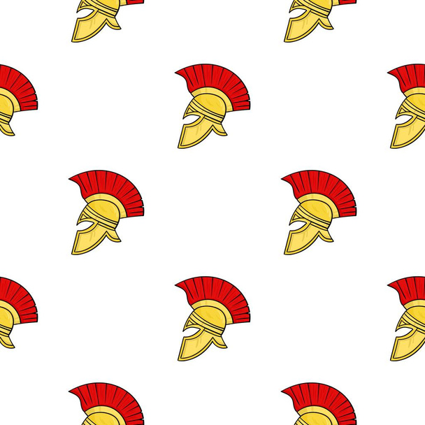 Roman soldiers helmet icon in cartoon style isolated on white background. Italy country pattern stock vector illustration. - Vektör, Görsel