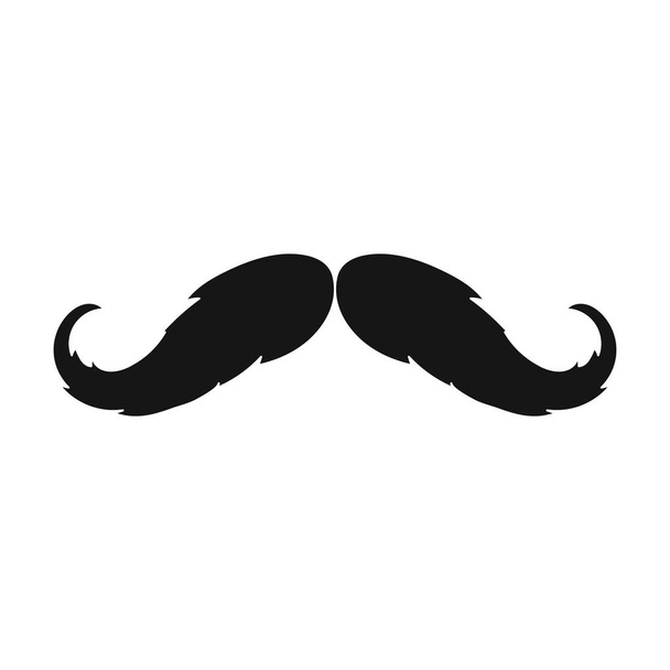 Hipster mustache icon in black style isolated on white background. Hipster style symbol stock vector illustration. - Vector, imagen