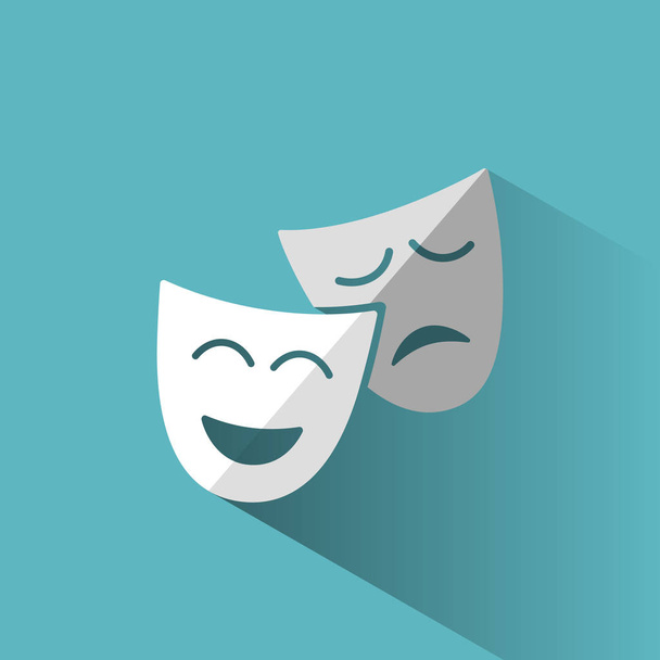Icon masks with blue shadow - Vector, Imagen
