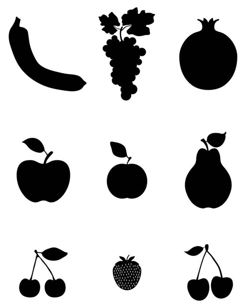 Siluetas de frutas
 - Vector, imagen