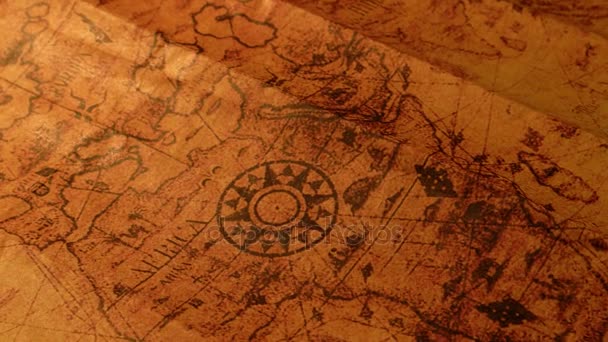 starodawny stary mapę - Materiał filmowy, wideo