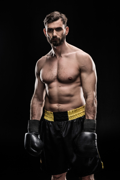 Deportista en guantes de boxeo
 - Foto, imagen