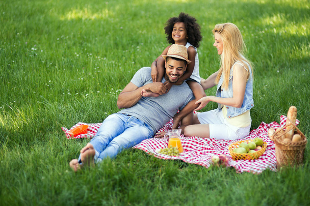 family enjoying picnic - Фото, зображення