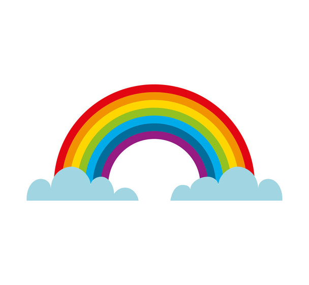 lindo arco iris aislado icono
 - Vector, Imagen