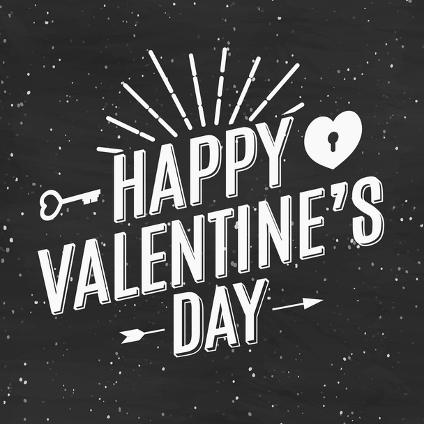 Happy Valentine's day card on magic star black background. Vector illustration - Vektor, Bild