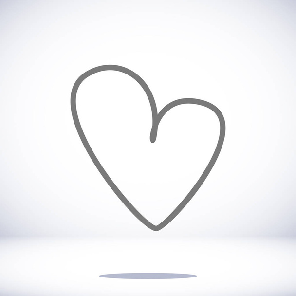 heart flat icon - Vetor, Imagem