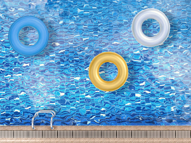 δαχτυλίδια κολύμπι στην πισίνα - Φωτογραφία, εικόνα