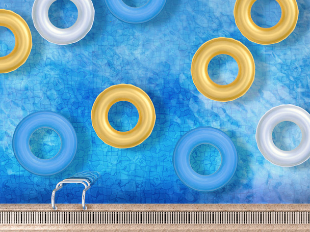 pierścienie pływania na basenie - Zdjęcie, obraz