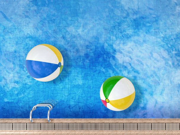 пляжные мячи в бассейне
 - Фото, изображение