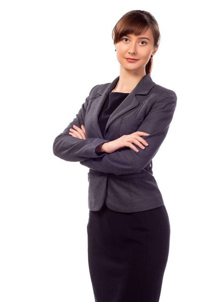 Young pretty businesswoman with arm folded isolated - Fotografie, Obrázek