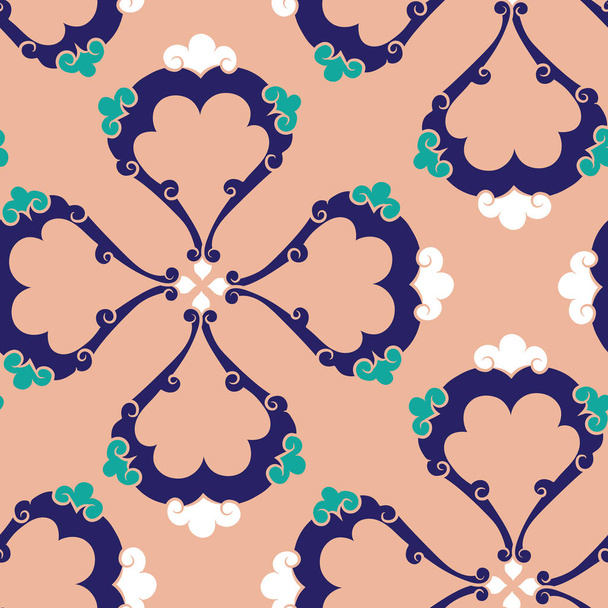 Iznik ceramic tiles floral pattern - Wektor, obraz