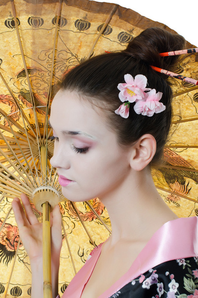 The beautiful girl with a make-up of the Japanese - Foto, Imagen