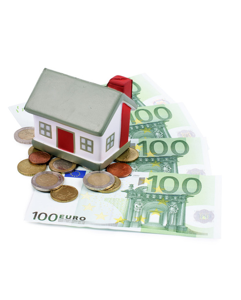 toy house for euro banknotes isolated - Foto, Imagem