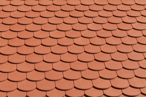 semi-circular roof tiles, note shallow depth of field - Photo, Image