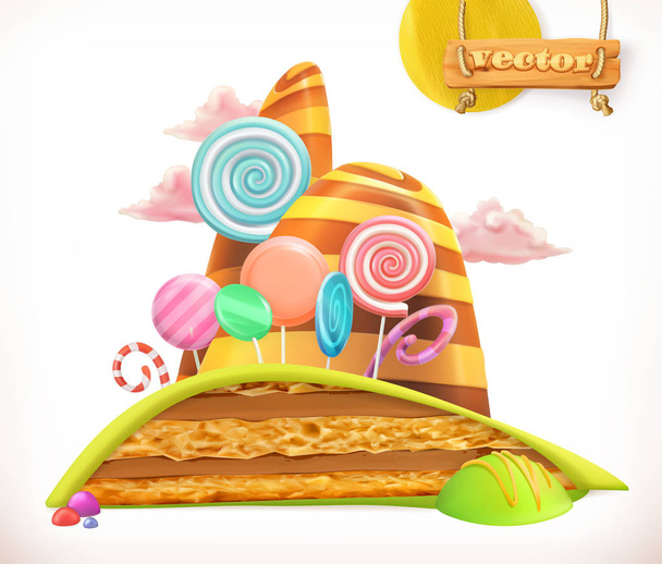 Cake, cupcake, candy - Vektor, kép
