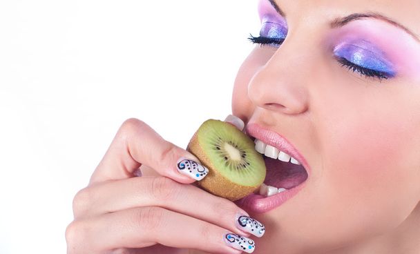 Woman with fruits - Foto, Imagem