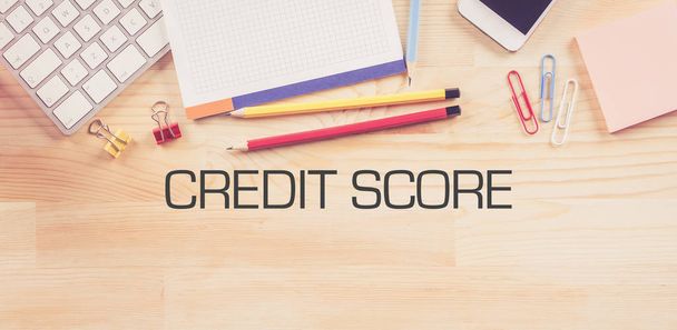 Workplace with  CREDIT SCORE Concept - Photo, Image