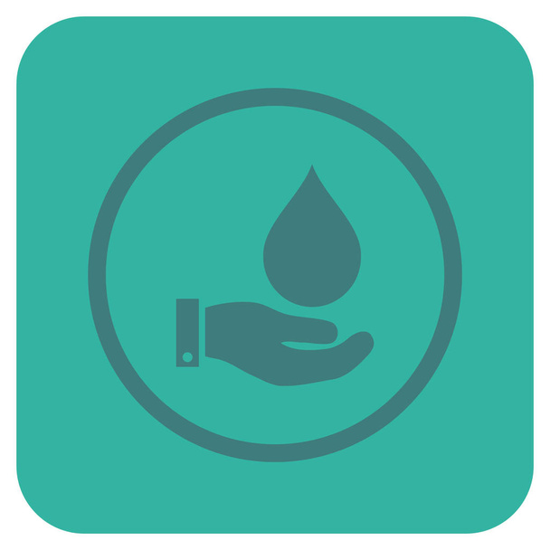 Water Service Flat Squared Vector Icon - Wektor, obraz