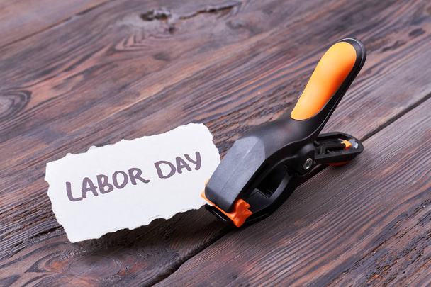 Labour Day card and clamp. - Photo, Image
