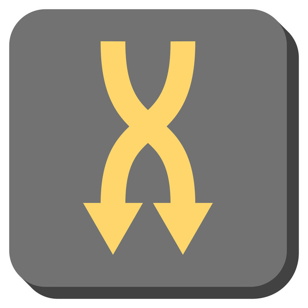 Shuffle Arrows Down Rounded Square Vector Icon - Vektor, obrázek