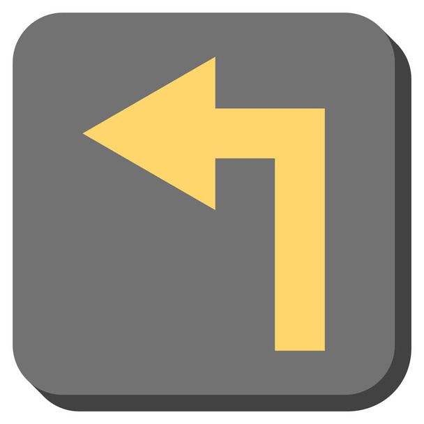 Turn Left zaoblený čtverec vektorové ikony - Vektor, obrázek