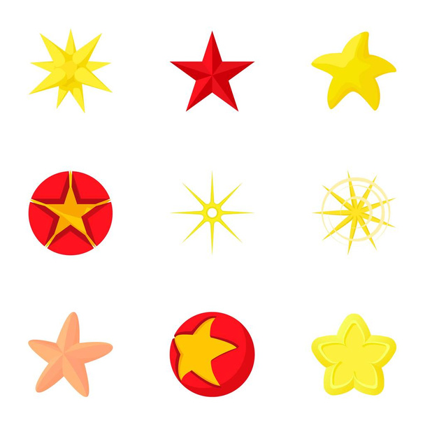 Star icons set, cartoon style - Vector, Image