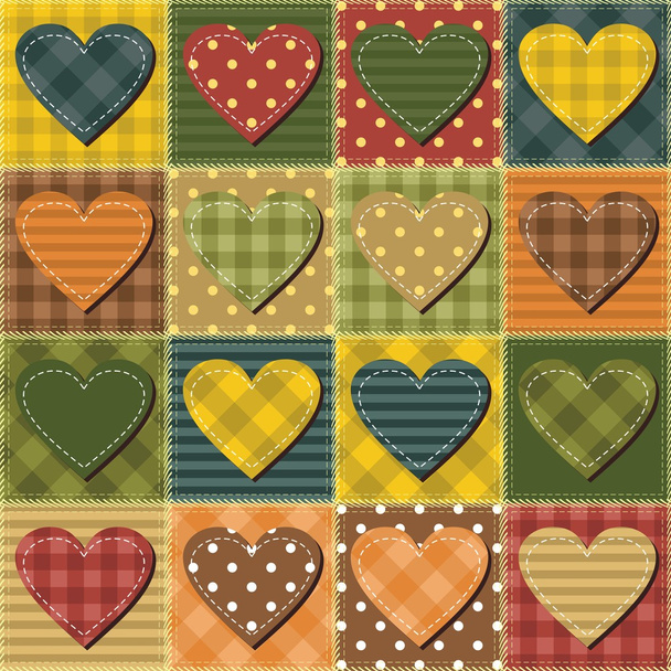 Patchwork background with different patterns - Vector, Imagen