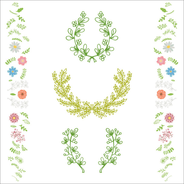 Floral wreath decoration vector. - ベクター画像