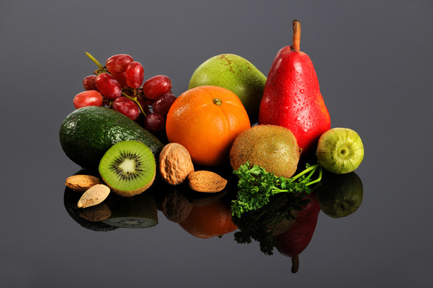 Fruits and Vegetables With Reflection - Photo, Image