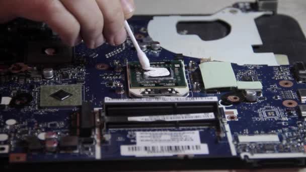 thermal grease on the processor of the computer - Footage, Video