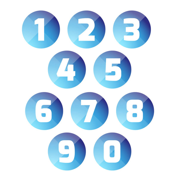 Botón de número establecido
 - Vector, Imagen