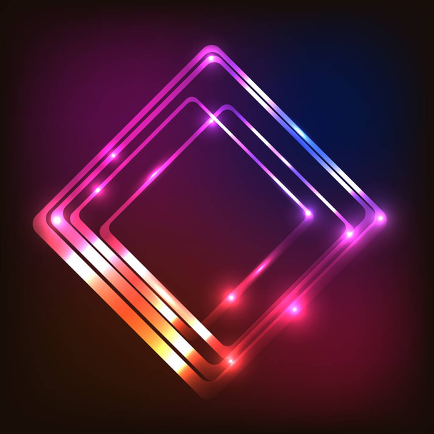 Abstract glowing colorful background with rounded rectangle - Διάνυσμα, εικόνα