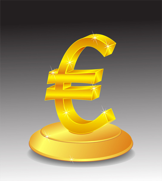 Symbol des goldenen Euro auf dem Stand - Vektor, Bild