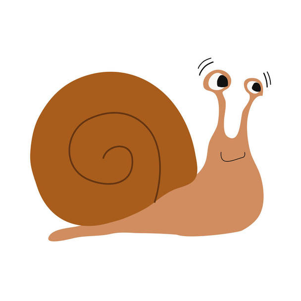 Cute cartoon snail vector illustration - Vector, Image