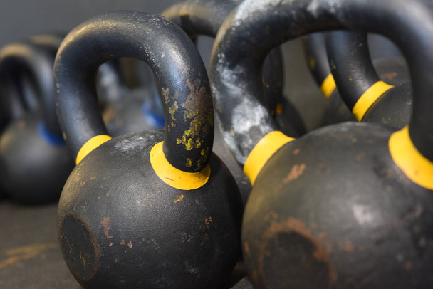 kettle bells in cross fit gym - Fotoğraf, Görsel
