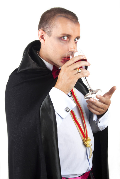 portrait of a handsome young man in a suit of Count Dracula - Fotó, kép