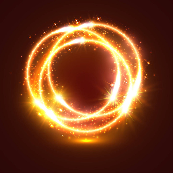 Lichtflitsen en sparkler lichten cirkels - Vector, afbeelding