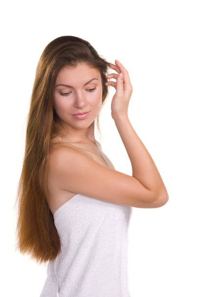 girl with long hairs and clean skin face - Foto, immagini