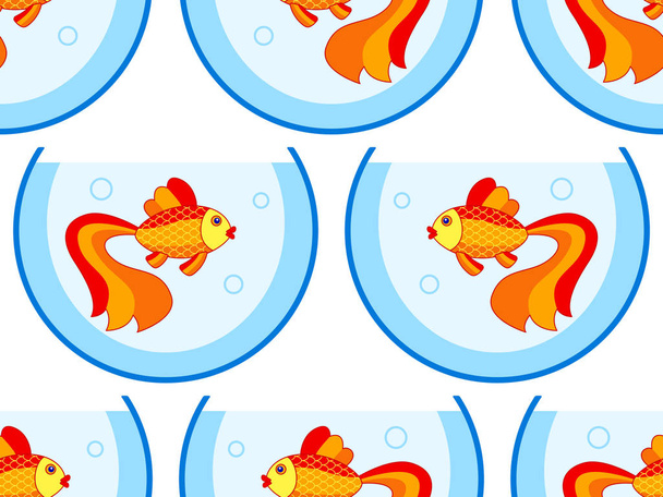 Gold fish aquarium pattern - Вектор, зображення
