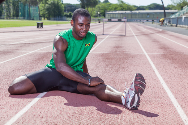 Track and Field Athlete Stretching - Photo, image