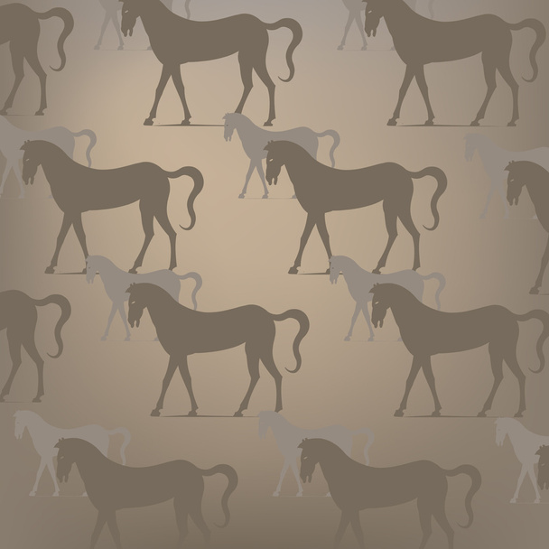 Vector background with horses - Vector, Image