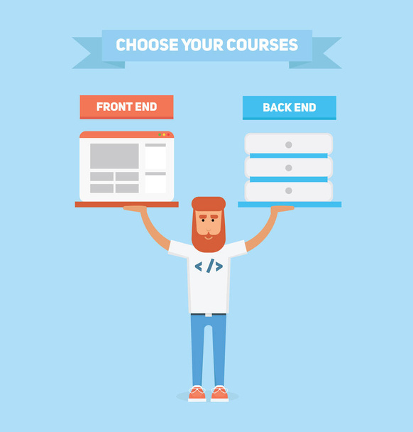 Back end and front end web development courses. - Vector, Image