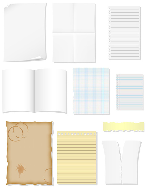 Set blank sheets of paper for design vector illustration - Vector, afbeelding